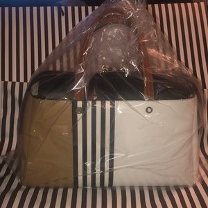 Henri Bendel Bowery Satchel - color block print